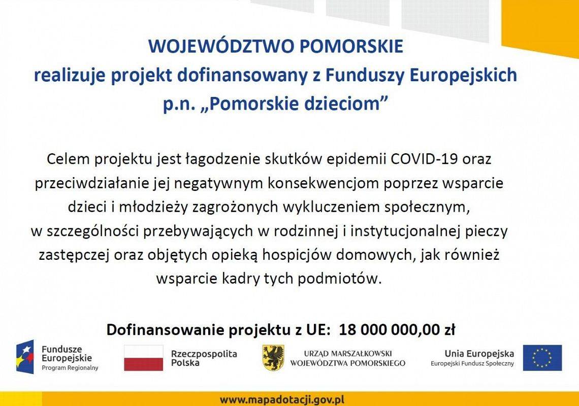 Grafika 1: Informacja o trwałości projektu "Pomorskie Dzieciom"